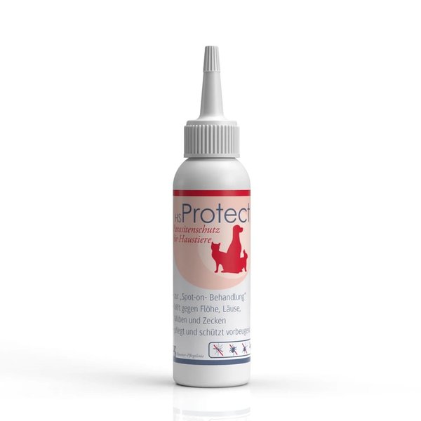HS Protect Pflegemittel für Haustiere 100 ml - Hilft bei Flöhen, Läusen, Milben und Zecken.